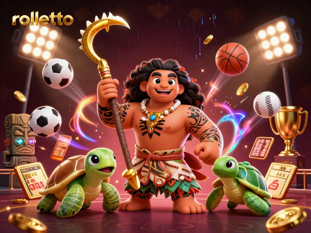 Experience rolletto's engaging sports betting scene with vibrant characters and dynamic gaming elements.