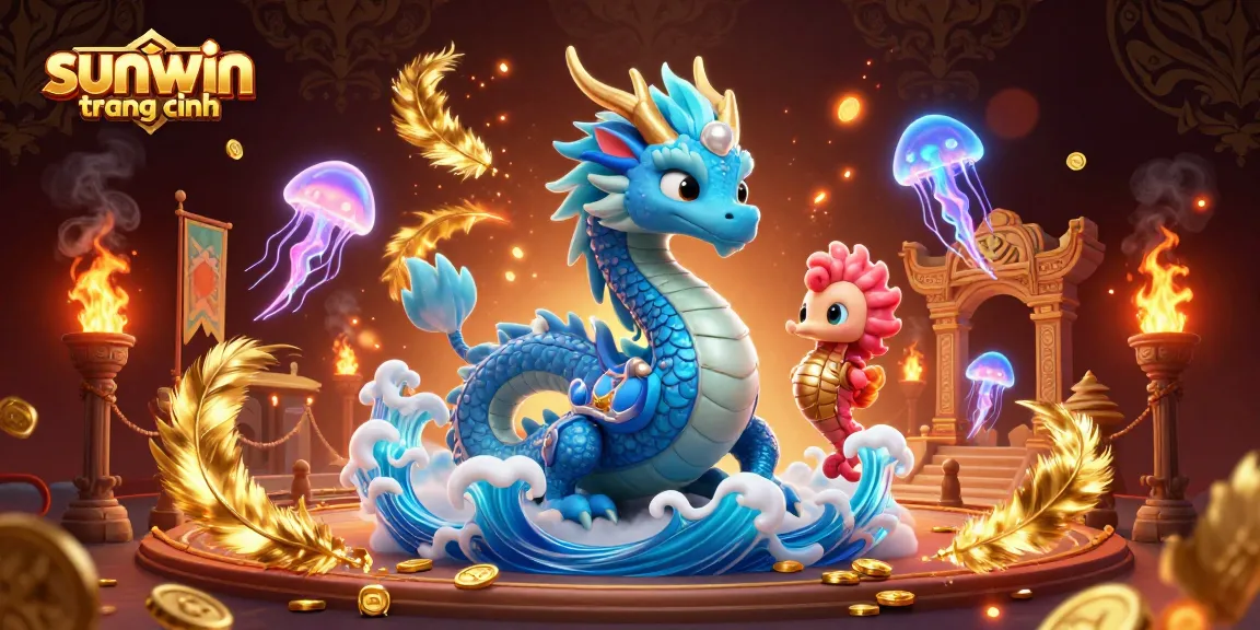 Experience thrilling games with sunwin trang chính, featuring vibrant dragon and sea characters.