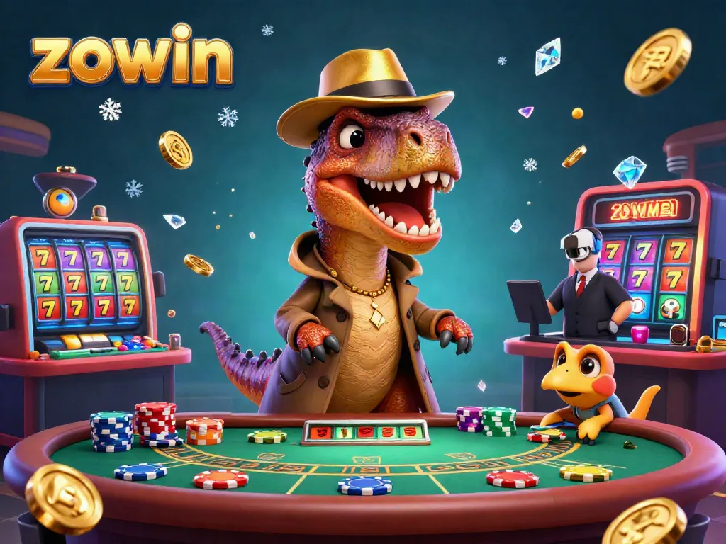 Experience zowin's thrilling casino action with colorful characters and vibrant gaming elements.
